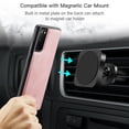 thumbnail image 5 of Case for Galaxy S20 Plus, Wallet Case w/Magnetic Credit Card Holder [Kickstand Feature][4 Card Slot] Detachable Cover fit Magnetic Car Mount, Case Compatible w/Samsung Galaxy S20 Plus- Pink, 5 of 9