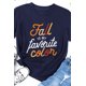 thumbnail image 2 of ABPHQTO Camiseta con estampado de color azul Fall is My Favourite para mujer, 2 of 5