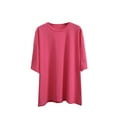 thumbnail image 2 of TODOZO T Shirts for Women Loose Fit Casual Lightweight Soft Basic Tees Summer Loose Slit Pure Cotton Short Sleeved T Shirt for Women Comfortable Round Neck Solid Color T Shirt, 2 of 9