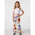 thumbnail image 2 of 7-8Y Girls Colored Flared Pants Digital Print Trousers Slim-Fit Wide Leg Flare for Spring Summer Autumn, 2 of 6