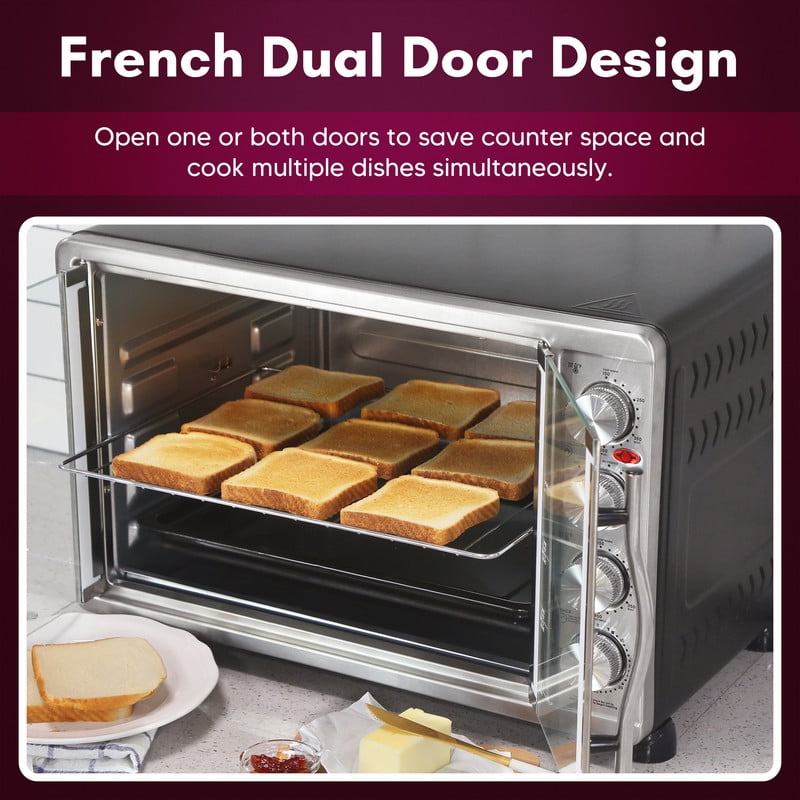 Elite Cuisine ETO5145 French Door Oven with Rotisserie, Convection and Separate Top and Bottom Heating Controls