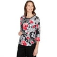 thumbnail image 3 of Alfred Dunner Womens Patchwork Diamond Floral Top, 3 of 4