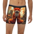 thumbnail image 2 of Salouo Maple Leaf Meditating Fox Pattern Men's Boxer Briefs, Soft & Breathable Underwear Elastic Waistband Briefs for Men,1-Pack, 2 of 7
