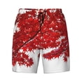 thumbnail image 4 of Lsque Mens Swim Trunks Red Maple Leaf Pattern - Bathing Suit Compression Liner - Beach Swim Shorts Swimwear - (S-3XL) - Stretch Quick Dry -3X-Large, 4 of 9