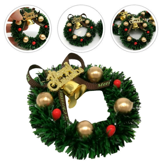 PAMINGONO Doll House Garland Green Plastic 1Pcs 2.4x2.4in Mini Christmas Wreath