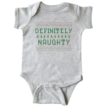 

Inktastic Ugly Sweaters Definitely Naughty Gift Baby Boy or Baby Girl Bodysuit