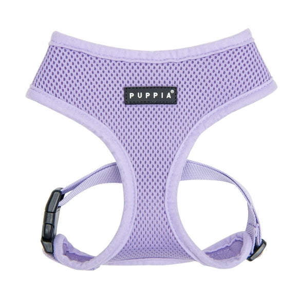 Puppia Soft Dog Harness No Choke Over-The-Head Triple Layered Breathable Mesh Adjustable Chest Belt and Quick-Release Buckle, Violet, Small