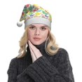 thumbnail image 5 of KLL Christmas Hats for Adults Plush Colorful Snails Print Santa Hat Xmas Fluffy Santa Claus Hat for Women Men, 5 of 6
