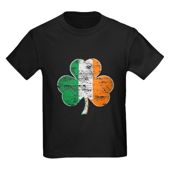 CafePress - Vintage Irish Flag Shamrock T Shirt - Dark T-Shirt Kids XS-XL