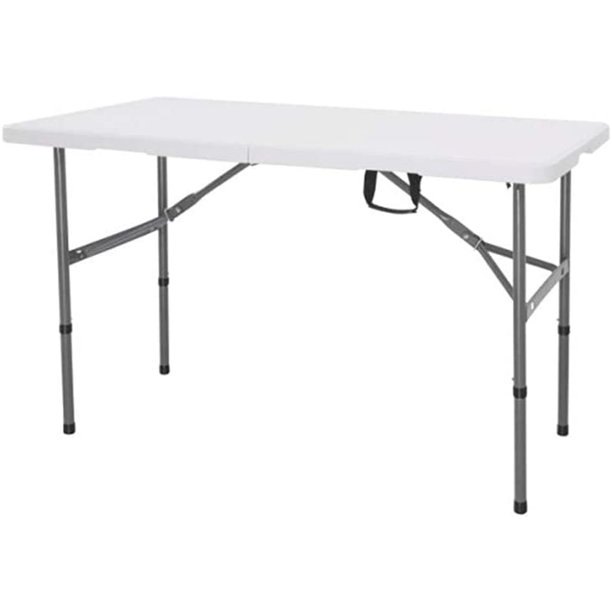 4ft Picnic Table,Folding Utility Table Portable FoldinHalf Plastic