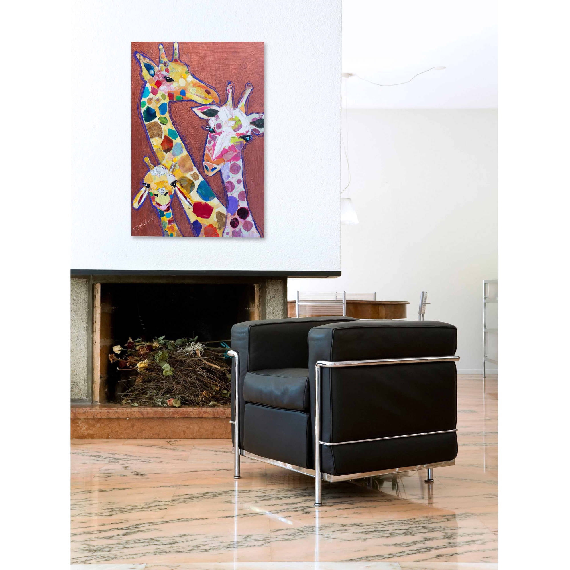 "Trois Girafes" Painting Print on Wrapped Canvas