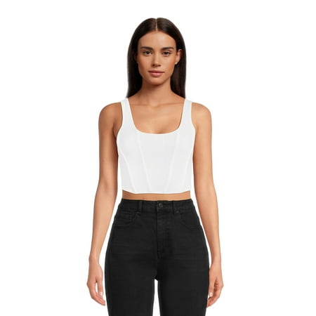 

No Boundaries Juniors Ribbed Square Neck Bustier