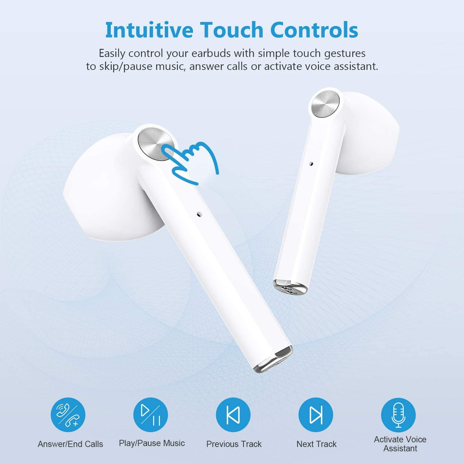 TWS Earphones Wireless for iPhone 15/16/Plus/Pro/Pro Max/16e - Earbuds Headphones True Stereo Headset Hands-free Mic Charging Case