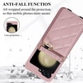thumbnail image 2 of ELEHOLD for Samsung Galaxy Z Flip 6 Case, Luxury PU Leather Ring Kickstand Card Slot Mirror Make Up Zipper Purse Shockproof Cover with Wrist/Shoulder Strap for Samsung Galaxy Z Flip 6,Purple, 2 of 7