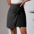 thumbnail image 4 of Mujeres falda de cintura alta slim fit irregular giro falda media longitud vestido cremallera lateral para verano negro M, 4 of 8