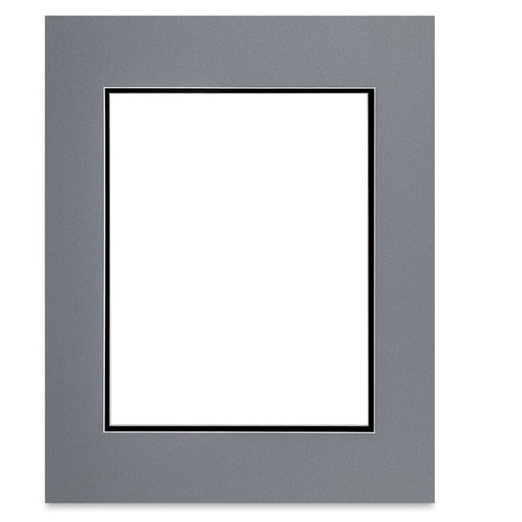 Blick Double Mat - Bar Harbor Gray / Raven Black, 16" x 20" (10-1/2" x 13-1/2" Opening)