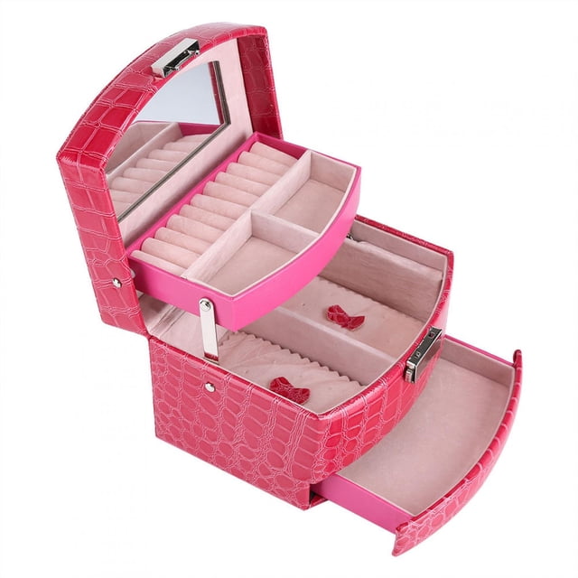 Jewelry Box,3 Layers Jewelry Necklace Jewelry Case Jewelry Storage Box Built for Professionals