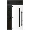 thumbnail image 3 of Front Exterior Prehung Steel Door / Dekton 0163 Venezia Noce / Side and Top Exterior Window Sidelite / Entry Metal Modern Painted W36+12x96+16 Right-hand, 3 of 5