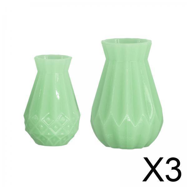 3xCasa De Muñecas Florero En Miniatura Simulación De Plantas En Macetas Para Decoración De Escritorio Verde