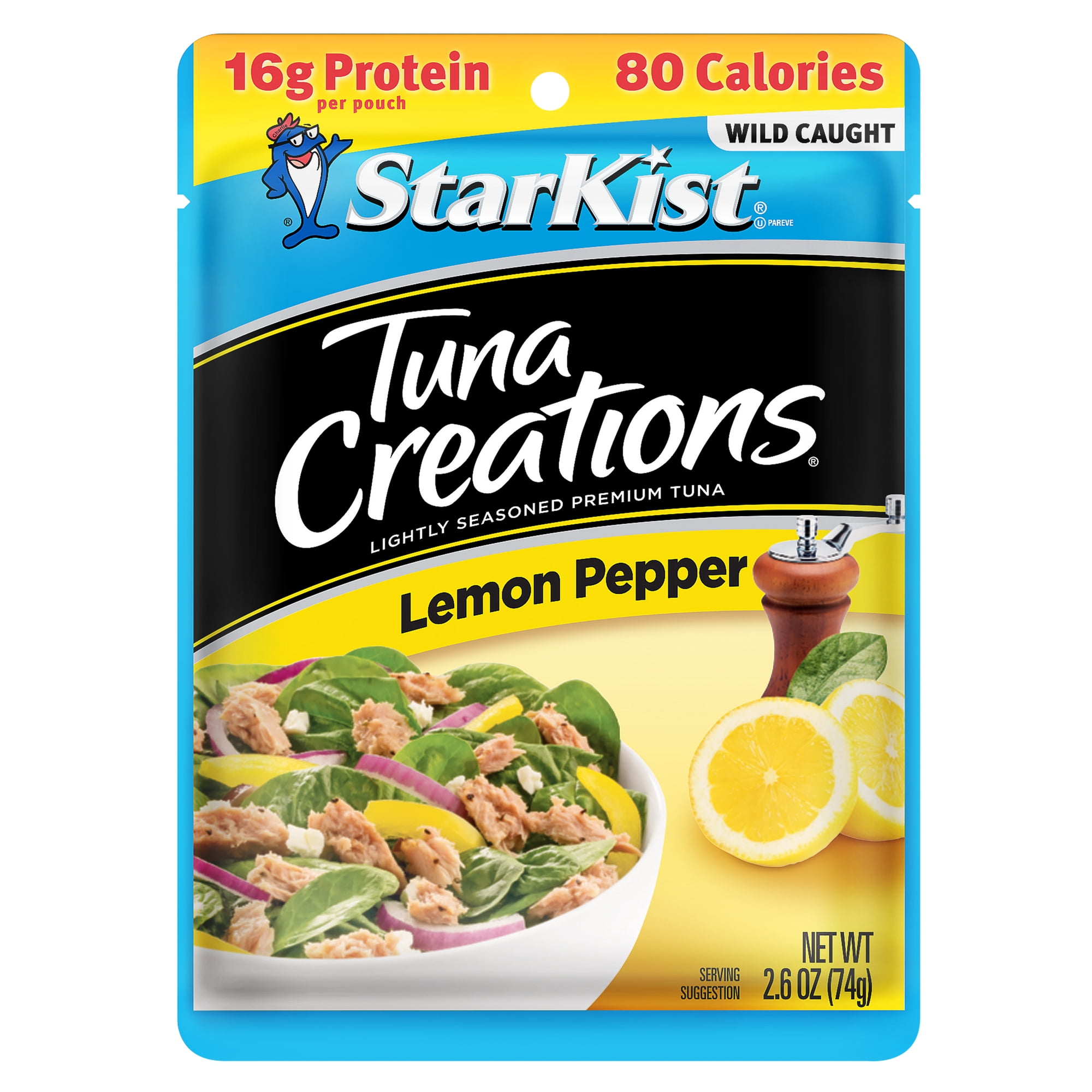 StarKist Tuna Creations, Lemon Pepper, Wild Caught, 16g Protein, 2.6 oz Pouch
