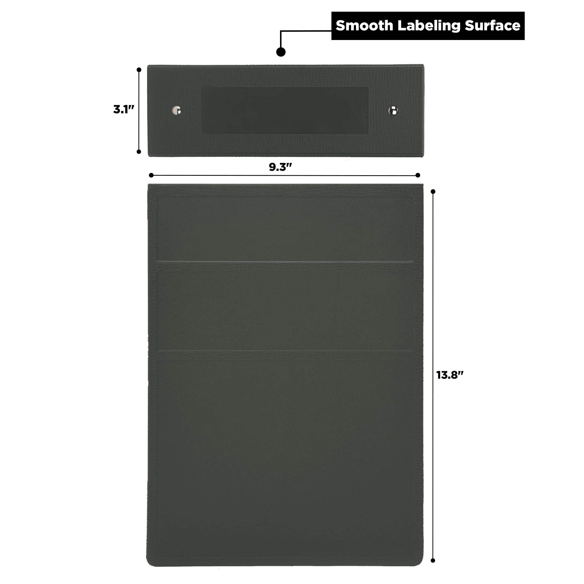 Carstens 3-Inch Heavy Duty 3-Ring Binder - Top Opening, Charcoal Gray