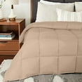 thumbnail image 2 of EASYCOT Luxurious Feather Down Alternative Comforter, Hotel Collection Duvet Insert Comforter for All Season,100% Soft Egyptian Cotton Shell with Corner Tabs 400 GSM Taupe , Twin, 2 of 6