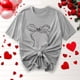 thumbnail image 2 of Primavera Top Mujeres Moda Casual Nueva Cinta de Arco Impresa Cuello Redondo Camiseta de Manga Corta, Camiseta de Cuello Tripulado, 2 of 8