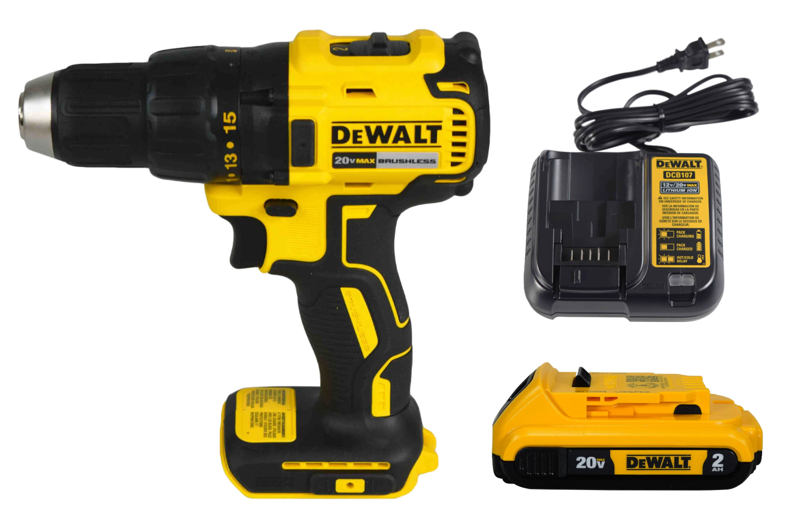 DEWALT 20V MAX Compact Brushless 1/2 in. Drill/Driver Kit (DCD777D1) – 2-Speed, Integrated LED Light – Battery, Charger, & Belt Hook Included