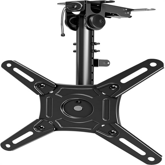Flip Down Ceiling TV Mount for 13-40" TVs/Monitor, Full Motion TV Bracket with Height Adjustment, 360° Swivel & Rotate, Fits Flat & Slanted Ceilings,