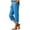 Blue, variant on Women's Summer Cotton Linen Capris Casual Drawstring Workout Lounge Yoga Pants with Pockets