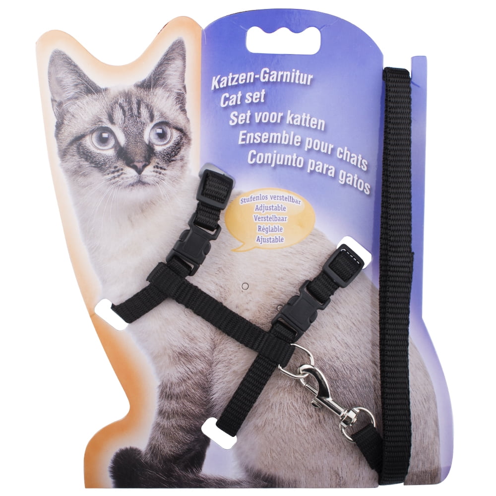 Cat Harness, Adjustable Nylon Strap Collar with Leash, Breakaway