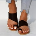 thumbnail image 4 of SBYOJLPB Fashion Minimalist Flat Thong Toe Ring Wide Fit Sandals Clearance Black 6.5(38), 4 of 8