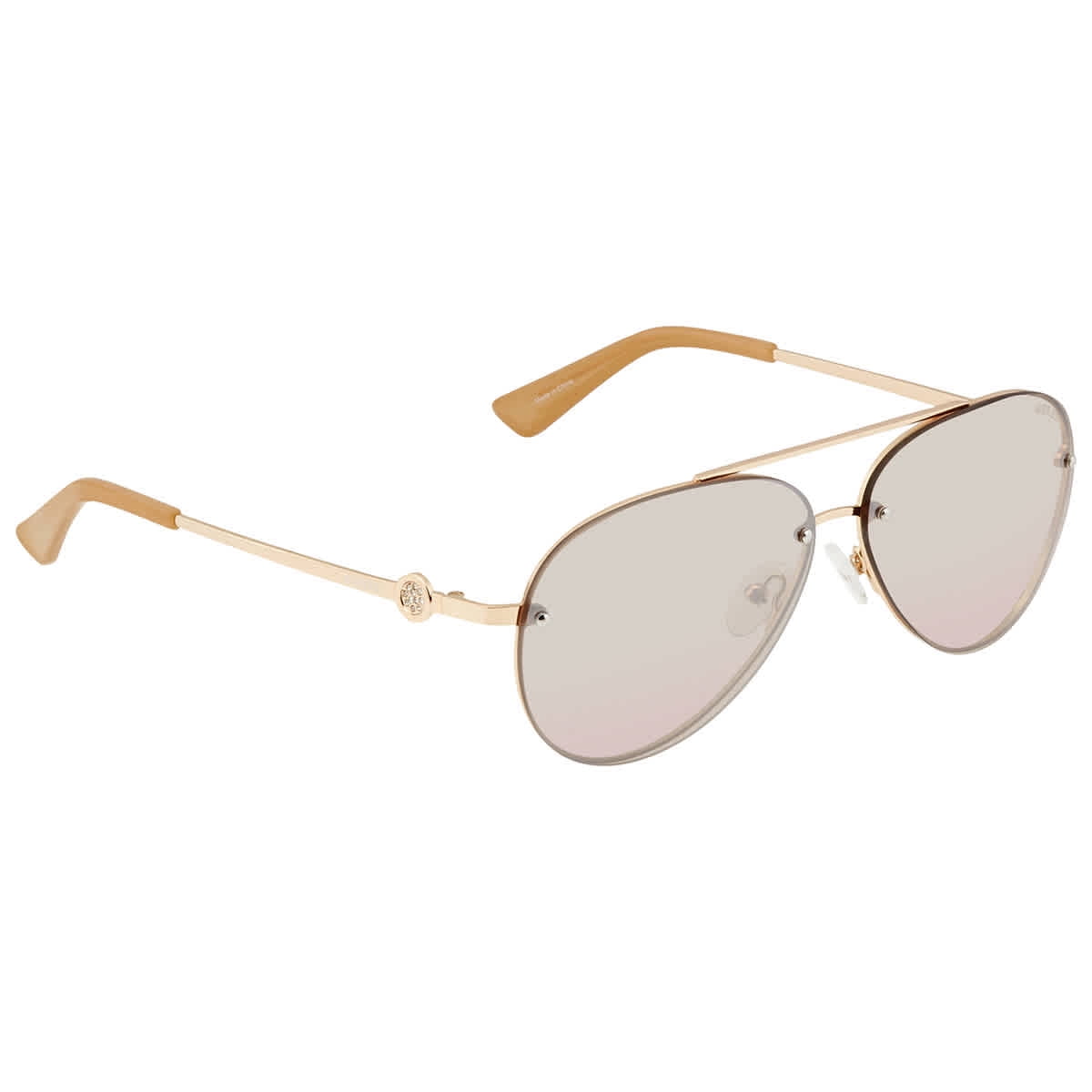 guess gold tone aviator sunglasses