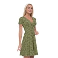 thumbnail image 1 of Women’s A Line Meadow Summer Dress, Retro Triangle Arrangement, Cross Wrap V Neck, 6 Sizes, by Ambesonne, 1 of 2