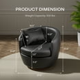 thumbnail image 3 of HomeZeer 360 Degree Swivel Barrel Chair, Round Swivel Accent Chair Armchair, Modern PU Leather Upholstered Chairs for Living Room, Bedroom, Office, Black, 3 of 9