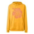 thumbnail image 6 of Gubotare Hoodies for Women Waffle Knit Long Sleeve Drawstring Button V Neck Casual Pullover Sweatshirt Hooded Tops Womens Fall Tops (Yellow,XL), 6 of 6