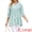 Beige, variant on Women's Floral Notch V Neck 3/4 Sleeve Babydoll Ruffle Tunic Blouse L White