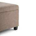 thumbnail image 4 of Avalon 48 inch Wide Contemporary Storage Ottoman Bench in Fawn Brown Linen Look Fabric, 4 of 7