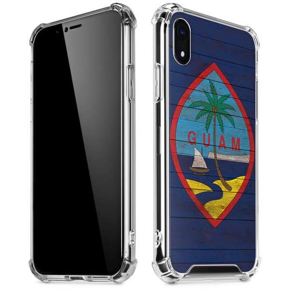 Skinit Countries of the World Guam Flag Dark Wood iPhone XR Clear Case