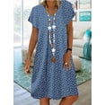 thumbnail image 1 of Robe Tendance Grande Taille pour Femme, Imprimé d'Été, Manches Courtes, Ample, Décontractée, Élégante, Mode Plage., 1 of 7