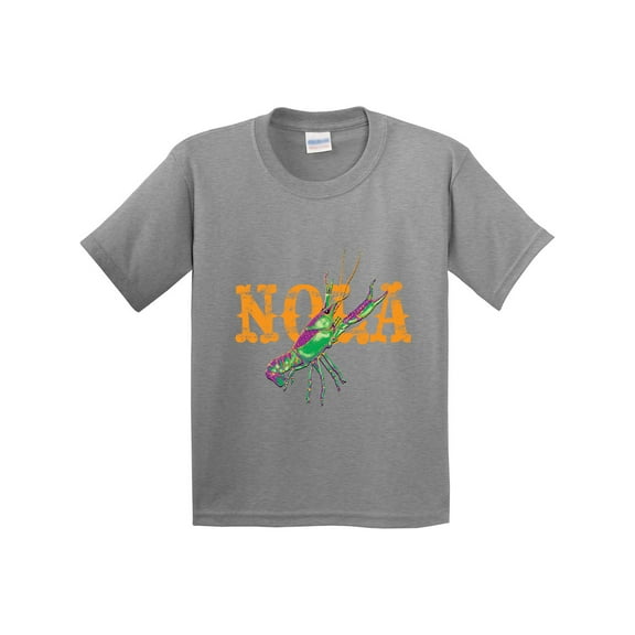Inktastic Nola Mardi Gras Crayfish in Orange Youth T-Shirt