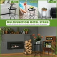 thumbnail image 4 of Rekopi 2 Pack Indoor Outdoor Side Tables, 15in high Versatile Round Metal End Table for Balcony Yard Porch Garden, 4 of 7