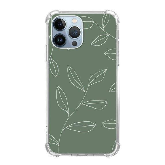 Minimalist Leaves Case Compatible with iPhone 11 pro,Unique Art Design TPU Shock-proof Full Cover