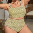 thumbnail image 2 of Aayomet Womens Bathing Suits Swimsuit Multi Color Solid Color Big Size Swimsuit Knitted Swimsuit (Yellow, XXXXL), 2 of 4