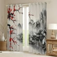 thumbnail image 2 of Feelyou Ancient Nature Scenery Blackout Curtains Set of 2 (52x84 Each), Cherry Blossoms Flower Window Curtains, Japanese Style Curtains and Drapes, Blackout Curtains Room Decor, 2 of 6