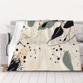 thumbnail image 1 of Art Design Warm Flannel Blanket Modern Boho Leaves Flannel Blanket Modern, 1 of 8
