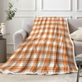 thumbnail image 3 of Orange Throw Blanket, Soft Cozy Microfiber Flannel Throw Blanket for Couch Bed Sofa, Warm Lightweight Blankets Home Decor for All Seasons 50x60 Inches, 3 of 5