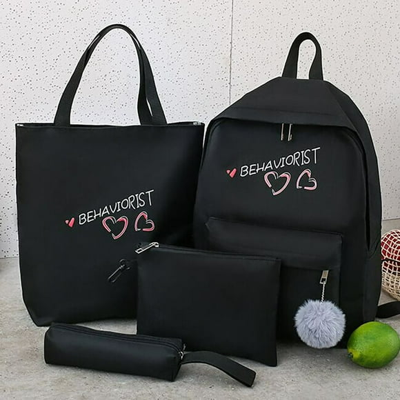 AMERTEER Student‘S Backpack Junior High School Bag Pencil Bag Shoulder Tote Backpack 4Pcs