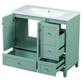 thumbnail image 3 of Enabled Bathroom Vanity Cabinet - 36", , Solid Wood Frame, Panels, Resin Sink, 2 Doors With Charging Feature Ample Storage, 3 of 7