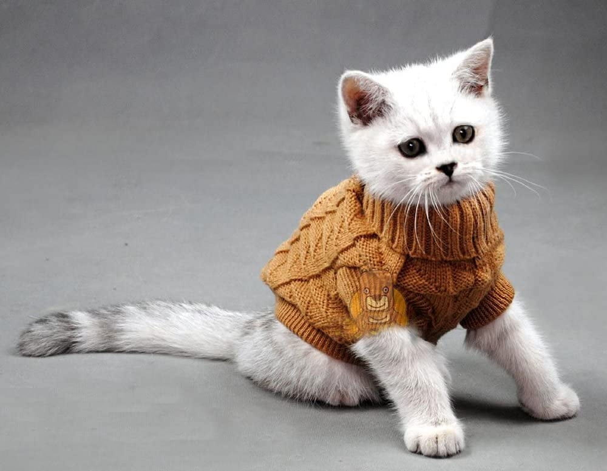 Pet Cat Sweater Kitten Clothes for Cats Small Dogs,Turtleneck Cat